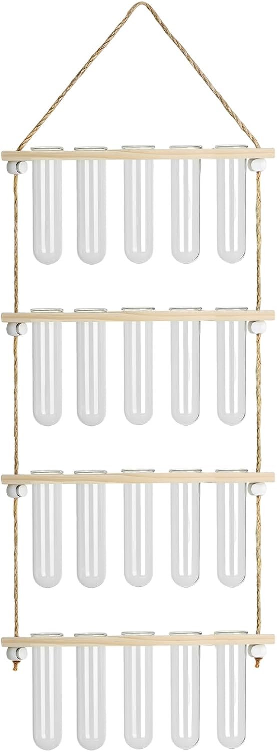 20 Tubes Hanging Plant Propagation Station,Hydroponic 4 Tiered Wall Planter | Wall Mounted Propagation Planters With