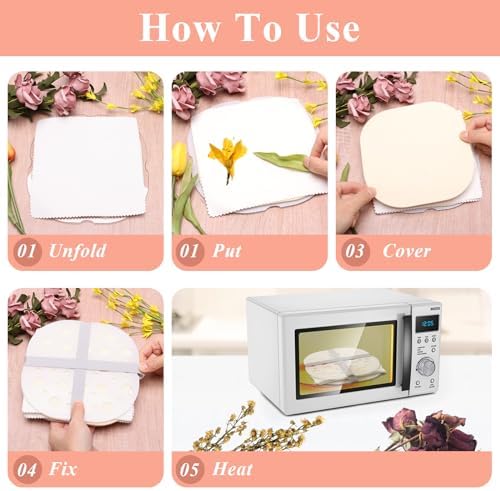 Catcan Microwave Flower Press Kit, 4 Layers Drying Pressing Kit, 8 x 8 inch