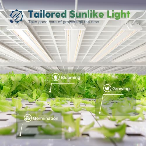 FREELICHT 4Pack 4FT Grow Light for Indoor Plants, 60W=350W, Full Spectrum