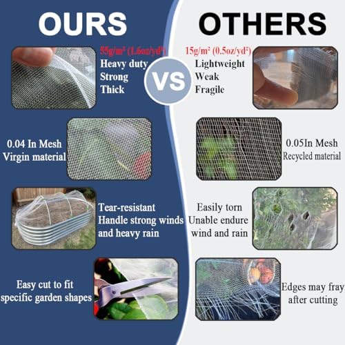 6.5X10 FT Garden Netting Pest Barrier, Ultra Fine Mesh