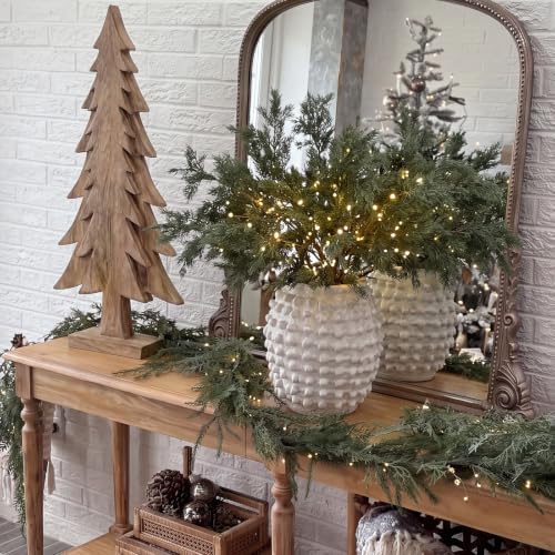 Wavwavw 6 Pcs 25.5'' Greenery Christmas Artificial Winter Cedar Pine Stems