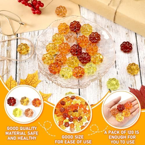 60Pcs Mini Pumpkins Ornaments, Pumpkin Vase Filler