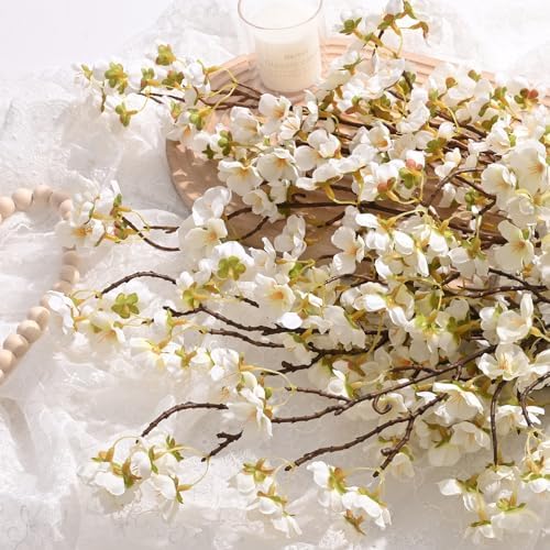 40'' Cherry Blossom Branches, 4 Pcs Faux Cherry Blossom Tree Stems Decor