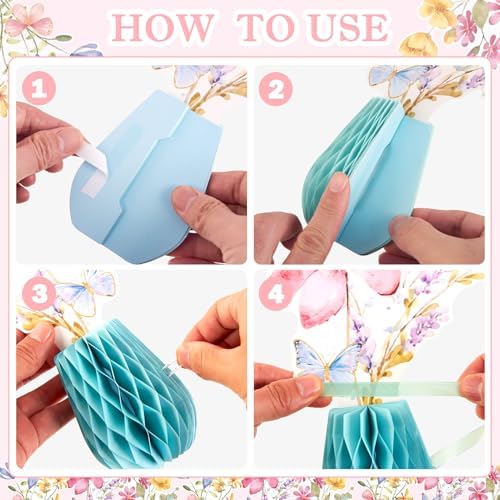 SUNBEAUTY Wildflower Baby Shower Table Decorations Wild Flowers Honeycomb Centerpieces for Garden Baby Shower Spring Floral Table