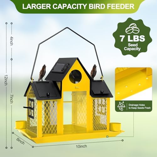 Solar Bird Feeders for Outdoors Hanging, Bird Houses for Outside