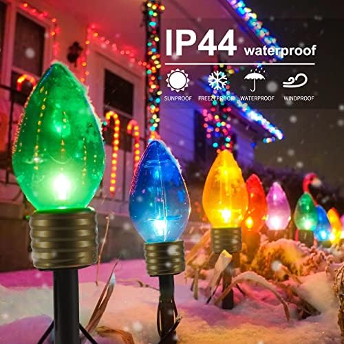 Jumbo C9 Christmas Pathway Lights Outdoor - 8.5 Feet 5 LED C9 Walkway Light