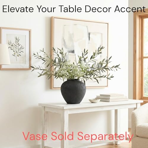 Faux Arrangement - Olive & White Berry, Realistic Greenery Stems For Vase