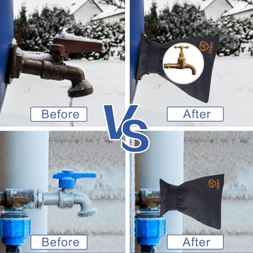 Hedoc Pro Outdoor Faucet Covers for Winter Freeze Protection, 6 Pack 6" W x 8.2" H Winter Faucet Insulation Cover Socks, Hose Bib Covers for Winter