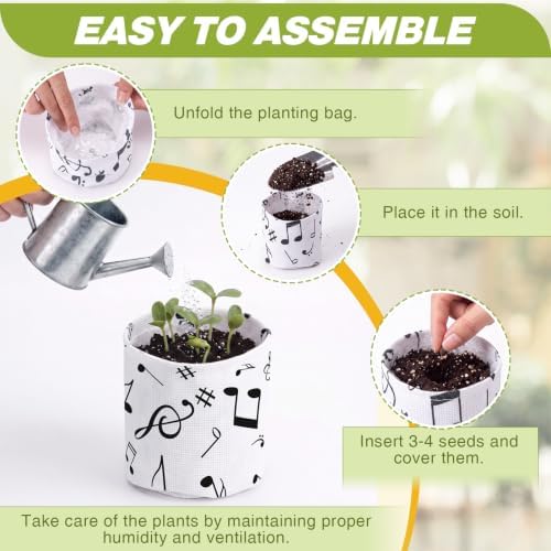 SATINIOR 24 Pack Musical Note Party Favors, Succulents Burlap Planter Pots
