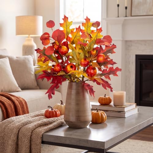 Briful 2-Pack 19-Inch Artificial Fall Stems with Pomegranates
