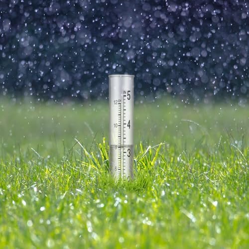 Larrel 2 Pcs Plastic Rain Gauge Replacement Tubes, 5.31inx0.91in/13.5cmx2.3cm Clear Practical Outdoor Rain Gauges with Dual Scales Outdoor Rains Gauges for Outdoors Garden Yard Home Using