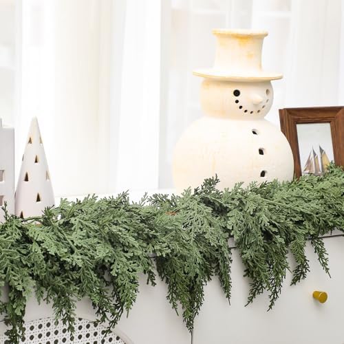 Jutom 1 Pcs 12 ft Artificial Cedar Garland for Christmas