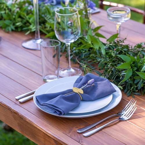 KPOSIYA Gold Napkin Rings Set of 20, Diamond Leaf Napkin Holder
