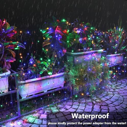 iBaycon 2Pack 4FT x 6FT Christmas Net Lights Outdoor Mesh Light, Multicolor