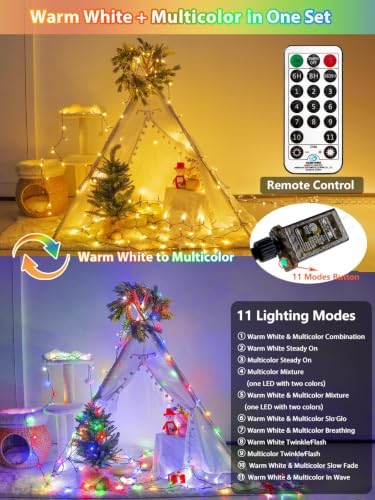 100 LED 33FT Connectable Color Changing Christmas Light with Remote Timer