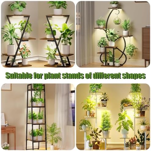 8.6'' LED Grow Light Strips, Full Spectrum 3500K Grow Lights for Indoor Plants, 2 Head with 3/9/12H Timer, 10 Dimmable Levels, Suitable for Seedling, Succulent, Plant Shelf and Greenhouse, 2-Pack