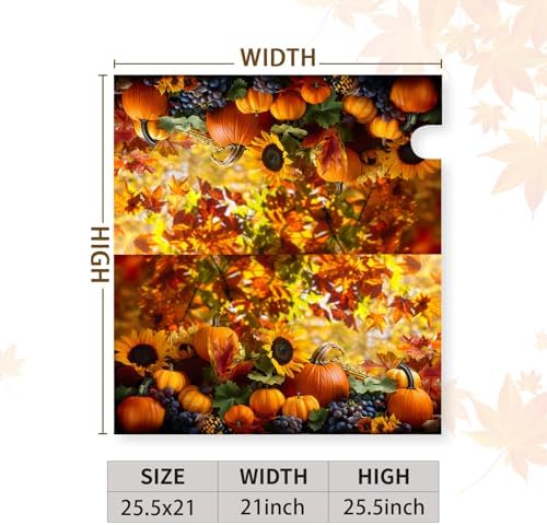Fall Autumn Pumpkin Mailbox Cover Magnetic Large Size 25.5X21 Inch Harvest Maple Leaves Letter Box Cover Yellow Pumpkins Fall Mail Wraps Post Garden Decorations