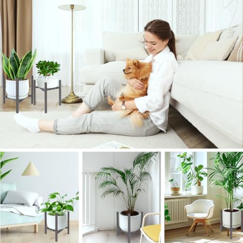Airpark Adjustable Metal Plant Stand Dark Brown Color with Modern Design