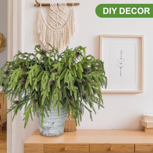 Artgar 30 Pcs Pine Branches - 18 Inch Artificial Green Pine Stem