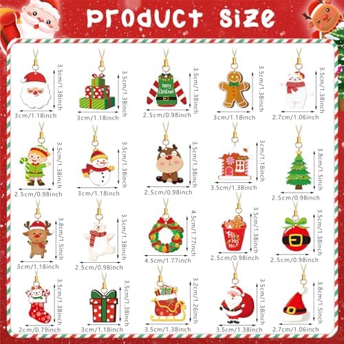 36PCS Christmas Ornaments Double Side Xmas Hanging Decor for Tree