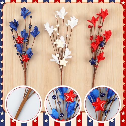 Janinka 18 Pcs Picks, Red White Blue