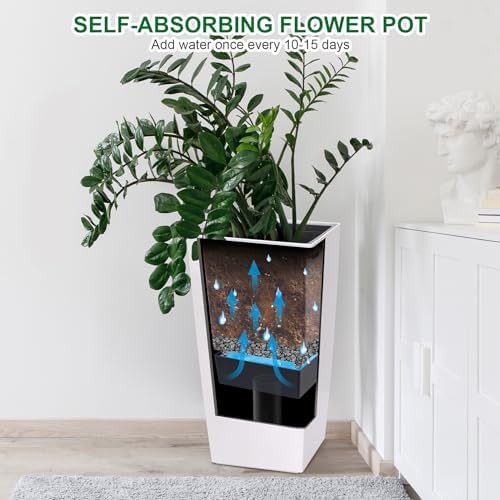 Garvee 30" Tall Planters Set of 2, Outdoor＆Indoor Planter Pots