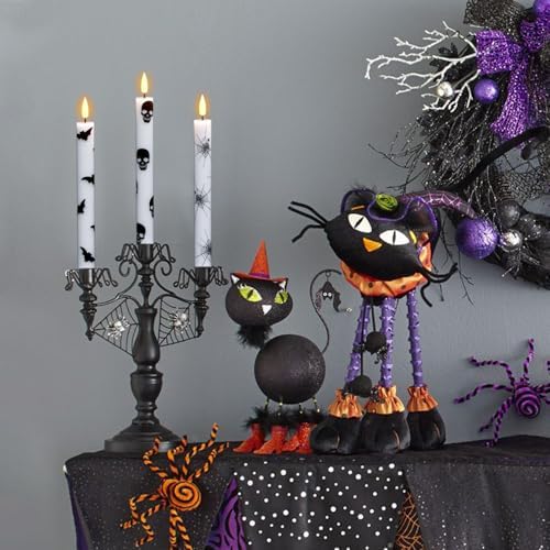 Eldnacele Halloween Decals Flameless Taper Candles with Remote and Timer