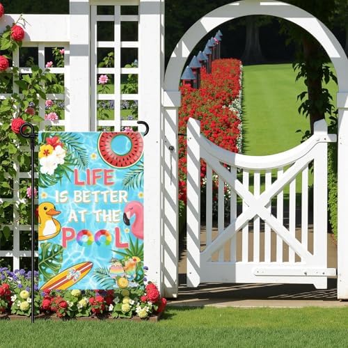 Life is Better at the Pool Garden Flags 12 x 18 Inch Double Sided
