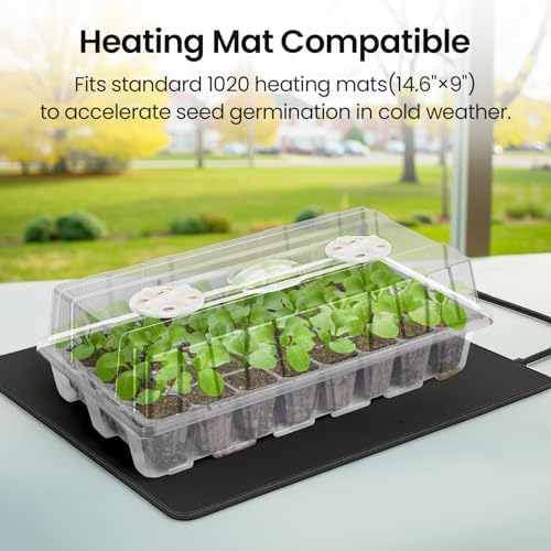 Bonviee Seed Starter Trays with Grow Lights, 80 Cells, 2 Pack