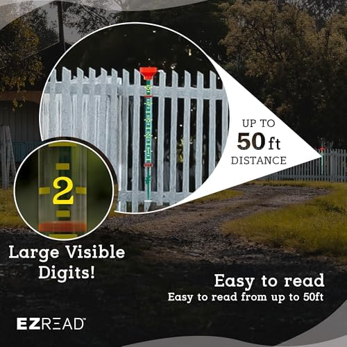 Headwind EZRead 21” Giant Professional Outdoor rain Gauge, USA Made Heavy Duty All Weather Freeze Proof Stake or mountable with Float, Orange (820-1002ORG)