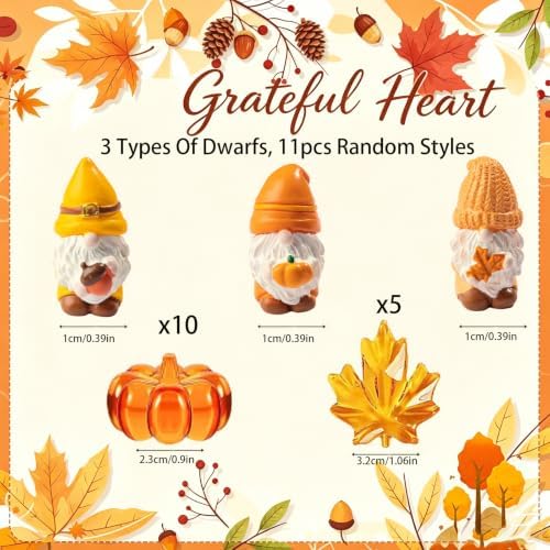 216PCS Fall Vases Fillers Pumpkin Maple Autumn Dwarf Orange Yellow Beads Table Party Festive Decoration