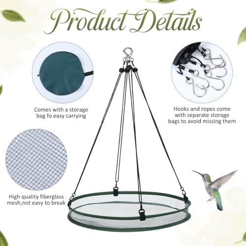 FoldTier 1 Piece Bird Seed Catcher Tray Hanging Round Mesh,20 Inch