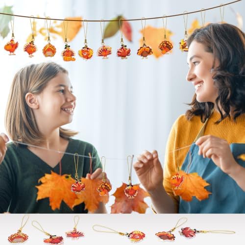 36Pcs Turkey Ornaments Double Side Thanksgiving Hanging Decoration