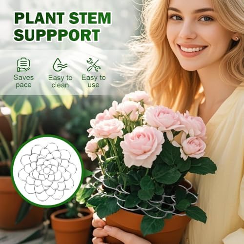 Stainless Steel Floral Grid Organizer, Flower Arrangement Holder, Floral Grid Reuseable Flower Frog Wire Arranger Twist for Vase Floral Stems Bouquets Plant Fixation Sliver (Gold-6in)