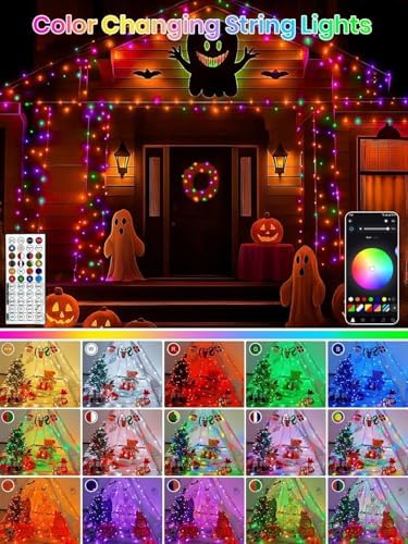 1000LED Smart RGB Color Changing String Lights 341FT Halloween Lights App