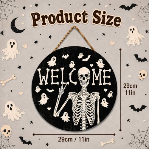 Halloween Decorations - Halloween Skeleton Welcome Sign for Front Door