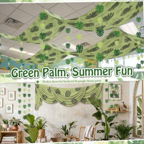 Leinuosen Tropical Hanging Decorations Jungle Palm Leaves Garland, Tropical