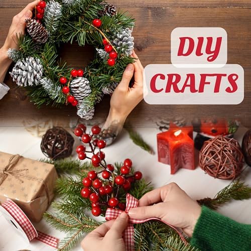 Sggvecsy 30 Pack Artificial Red Berry Stems 6.5inch Christmas Red Berry Picks Holly Berry Branches for Christmas Tree Decorations Holiday DIY Crafts Xmas Ornaments Wedding Home Decor