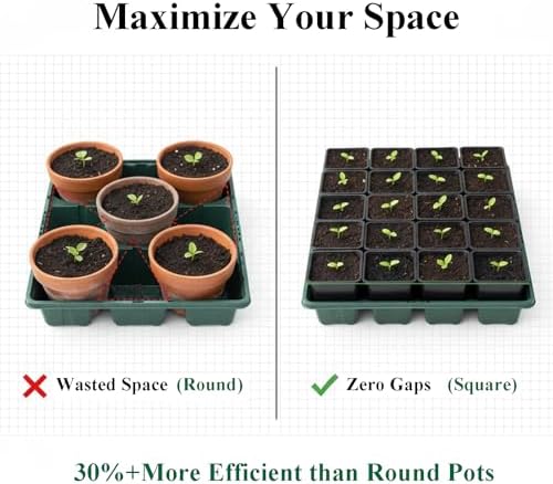 200 Packs Square Nursery Pots for Plants 4 Inch Seedling Pots