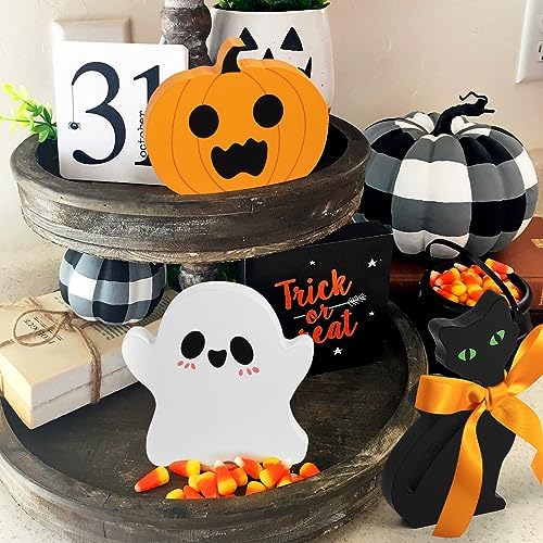 COCHIE 3 Cute Halloween Table Decorations Spooky Tiered Tray Decor Indoor