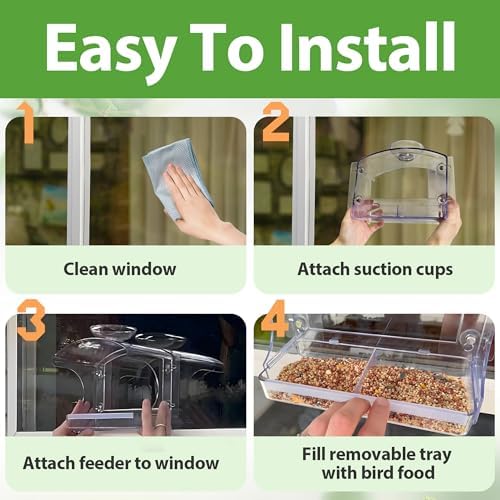Goodeco Clear Window Bird Feeder with Water Bowl