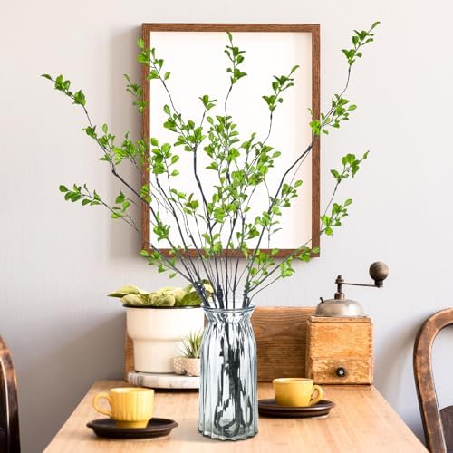 Riceshoot 6 Pcs Fall Artificial Stems, Green Faux Branches for Vase