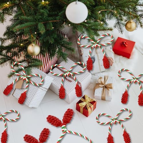 Celltestria 12pcs 20 Inches Christmas Garland Ties (Red Green White)