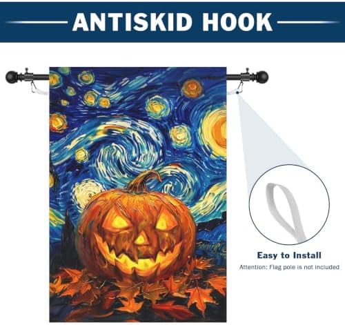 Halloween Pumpkin Garden Flag Van Gogh Starry Night Flags 28x40 Inch