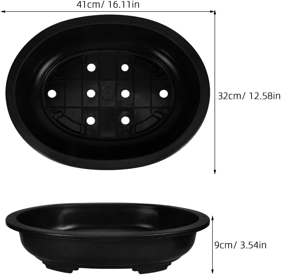 4Pcs Oval Plastic Bonsai Flower Pots with Drainage Practical Gardening Containers for Home Office Balcony Nursery and