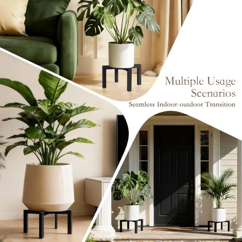 12" Metal Plant Stand Indoor Outdoor, 2 Pack, Heavy Duty Pot Risers