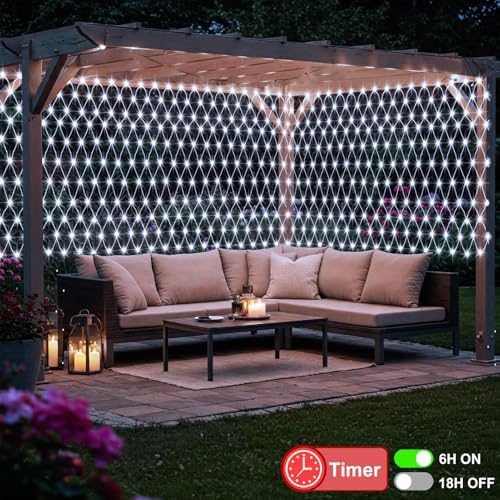 20x6.6ft 600LED Net Lights Outdoor Mesh Lights with Remote Timer 8 Modes