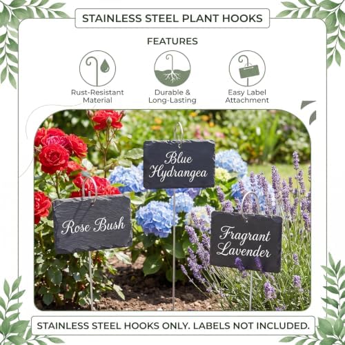 30 Pack Stainless Steel Plant Label Hangers,Reusable Plant Tag Holders