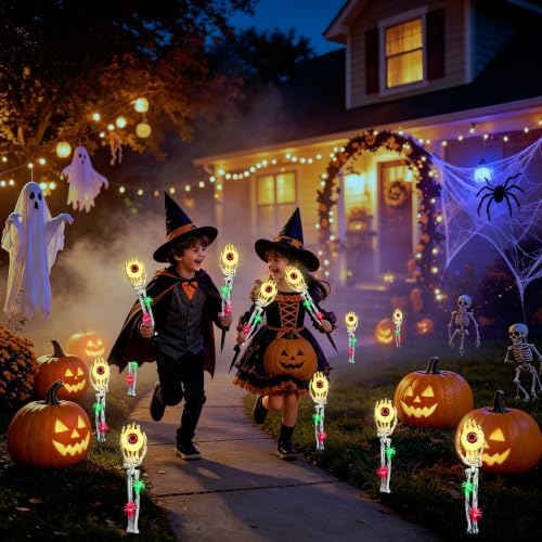 Halloween Decorations Outdoor, 2 Pack Halloween Skeleton Hands Decorations