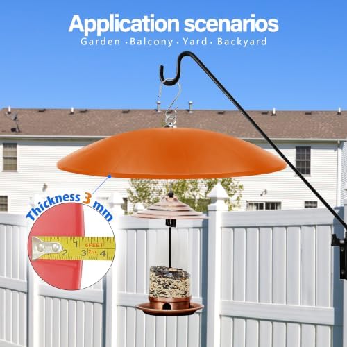 19.25-Inch Extra Large Squirrel Baffle,Hummingbird Feeder Shade Dome Cover, Bird Feeder Rain Guard, Hanging Squirrel Proof for Shepherd's Hook Outdoors (Terracotta) 4 Pack